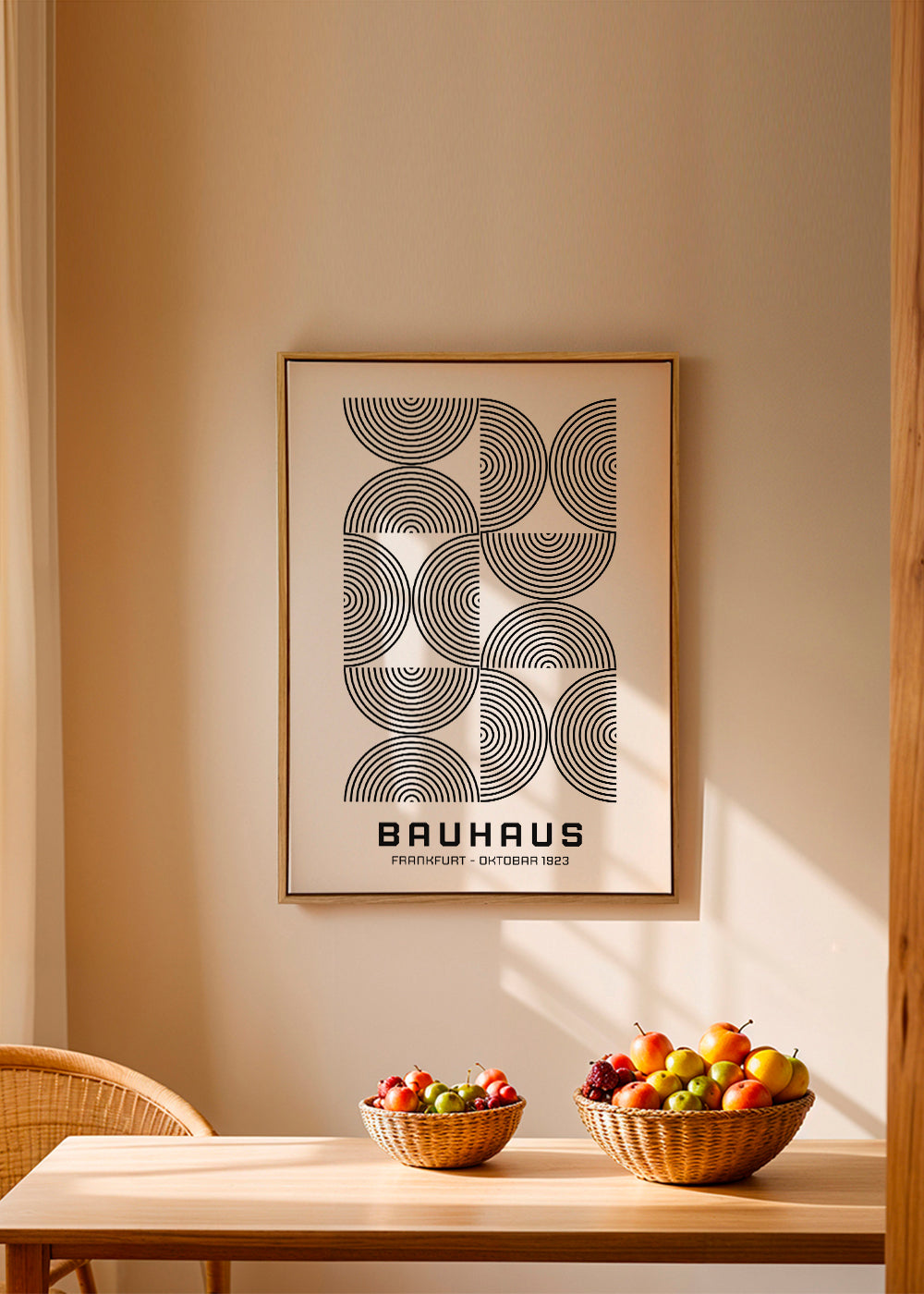 Geometrisk plakat Bauhaus koncentriske cirkler