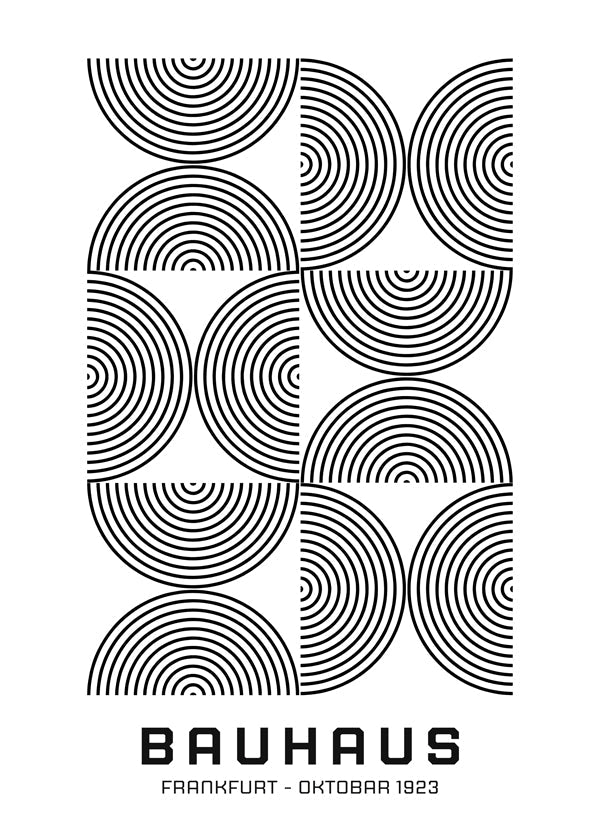 Geometrisk plakat Bauhaus koncentriske cirkler