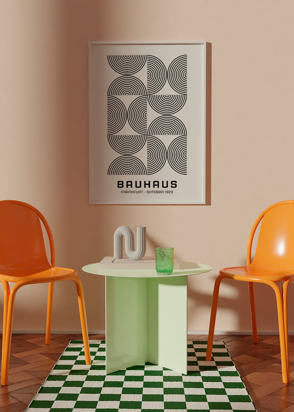 Geometrisk plakat Bauhaus koncentriske cirkler
