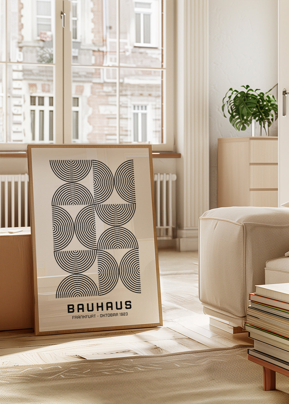 Geometrisk plakat Bauhaus koncentriske cirkler