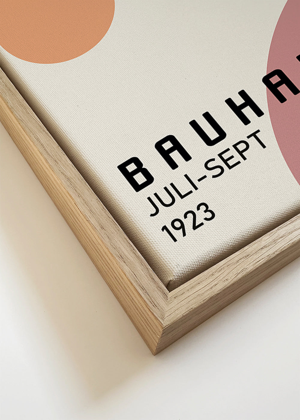 Geometrisk Bauhaus-plakat rosa og sennep