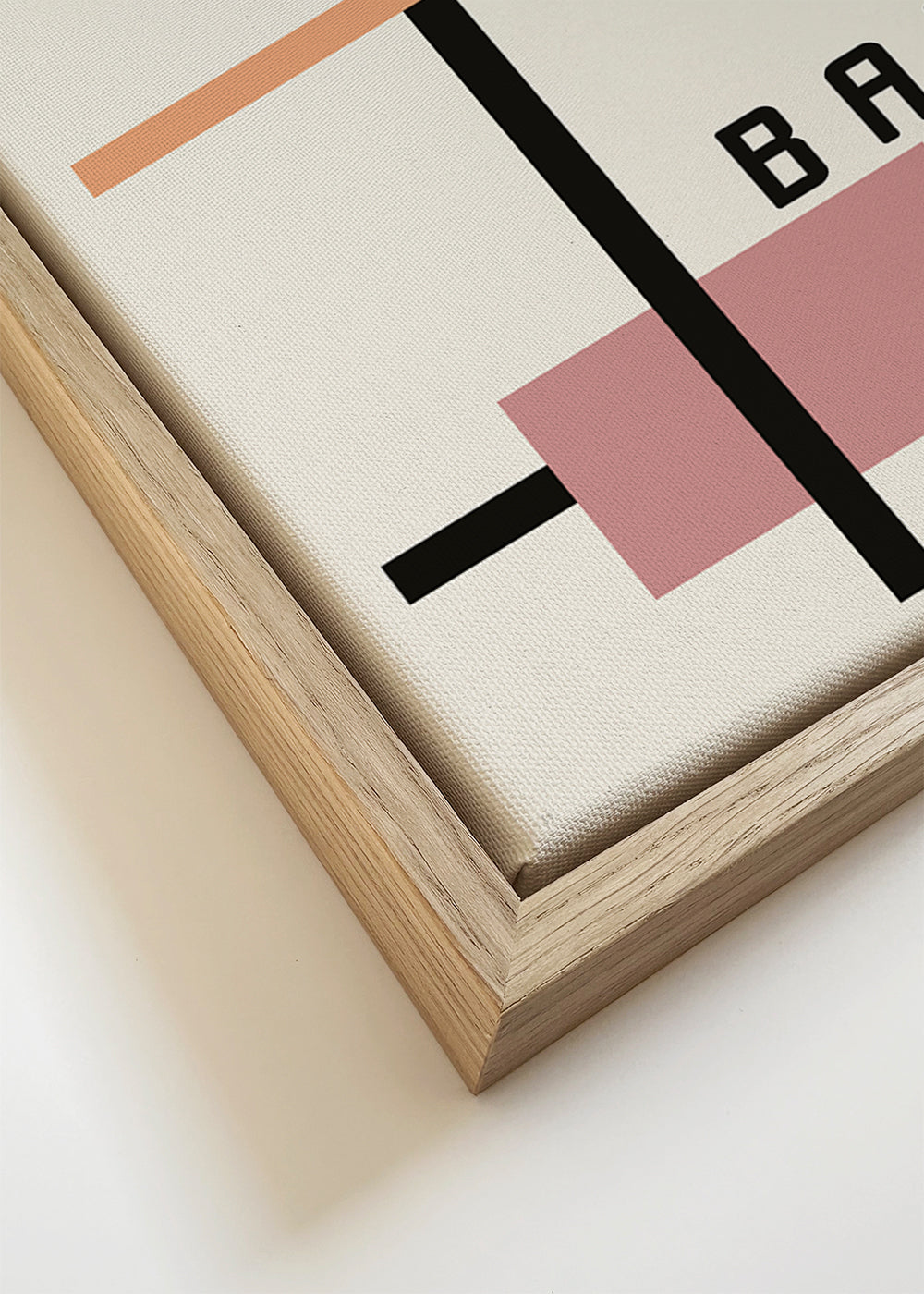 Geometrisk Bauhaus-plakat med cirkelsol og akser