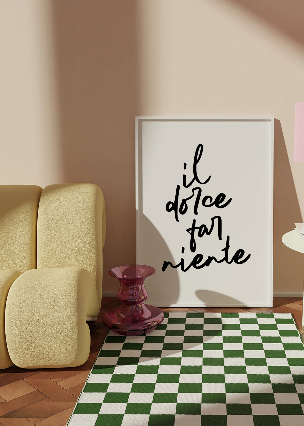 Minimalistisk plakat il dolce far niente typografi