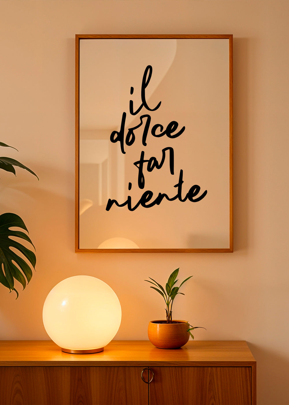 Minimalistisk plakat il dolce far niente typografi