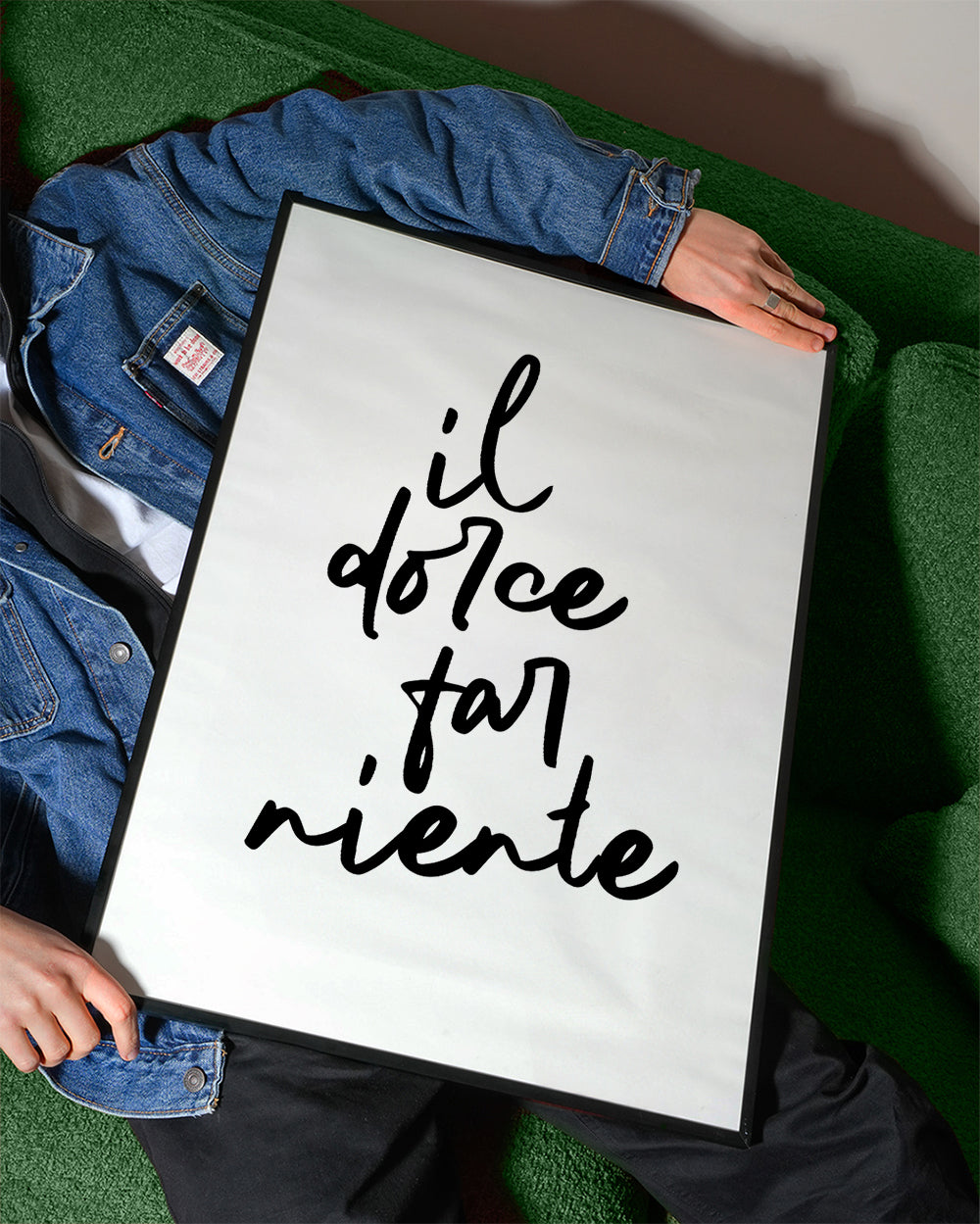 Minimalistisk plakat il dolce far niente typografi