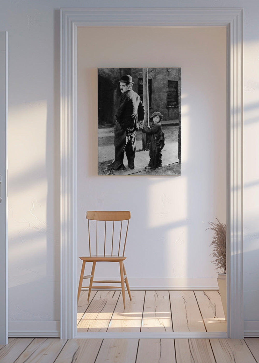 Sort-hvid fotografi af stumfilmskuespiller