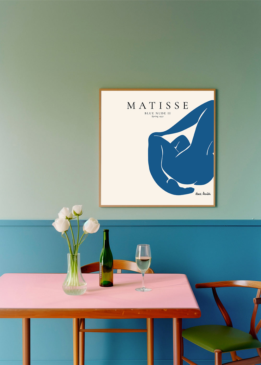 Blue Nude II illustration med minimalistisk figur