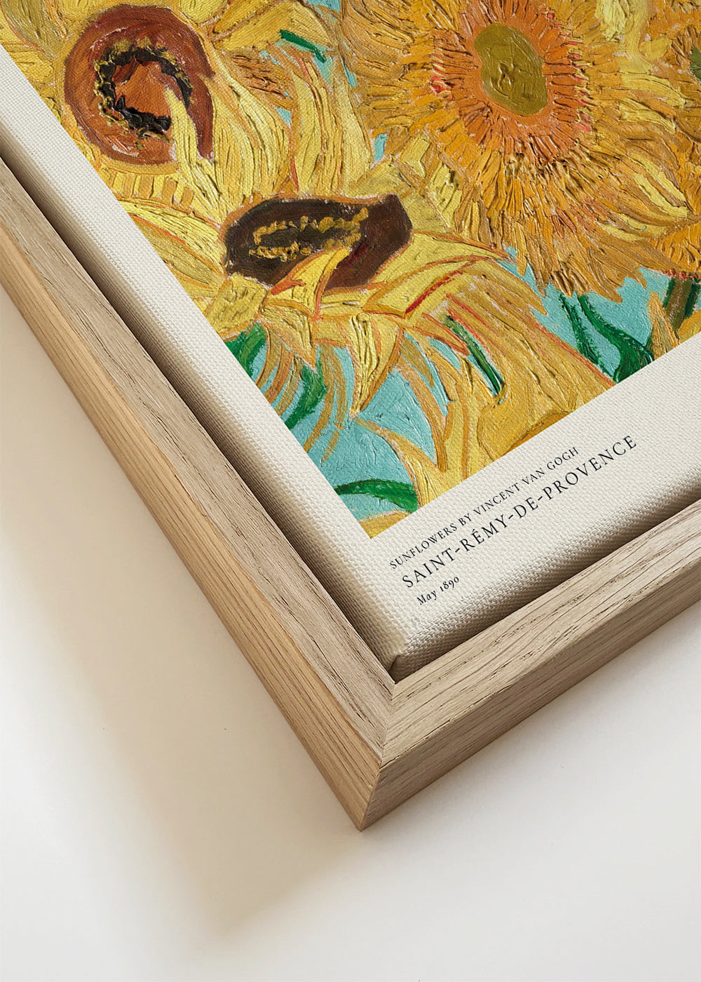 Botanisk plakat Solsikker i impasto