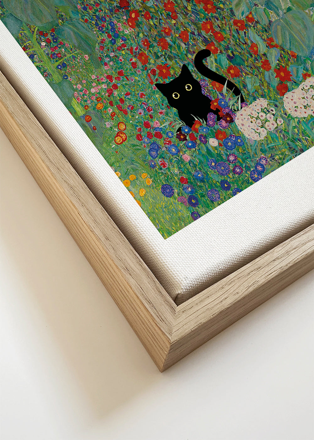 Kat i blomsterhave plakat