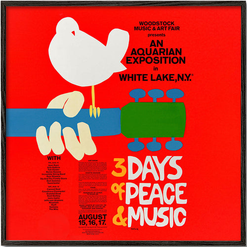 Vintage plakat Woodstock 1969 iøjnefaldende design