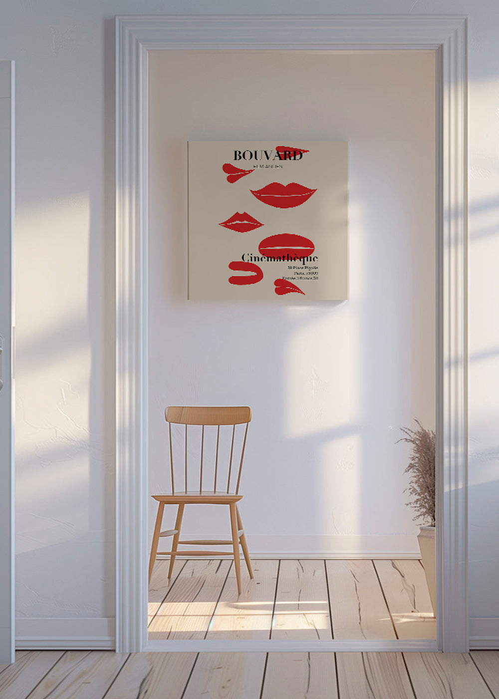 Vintage plakat med røde læber