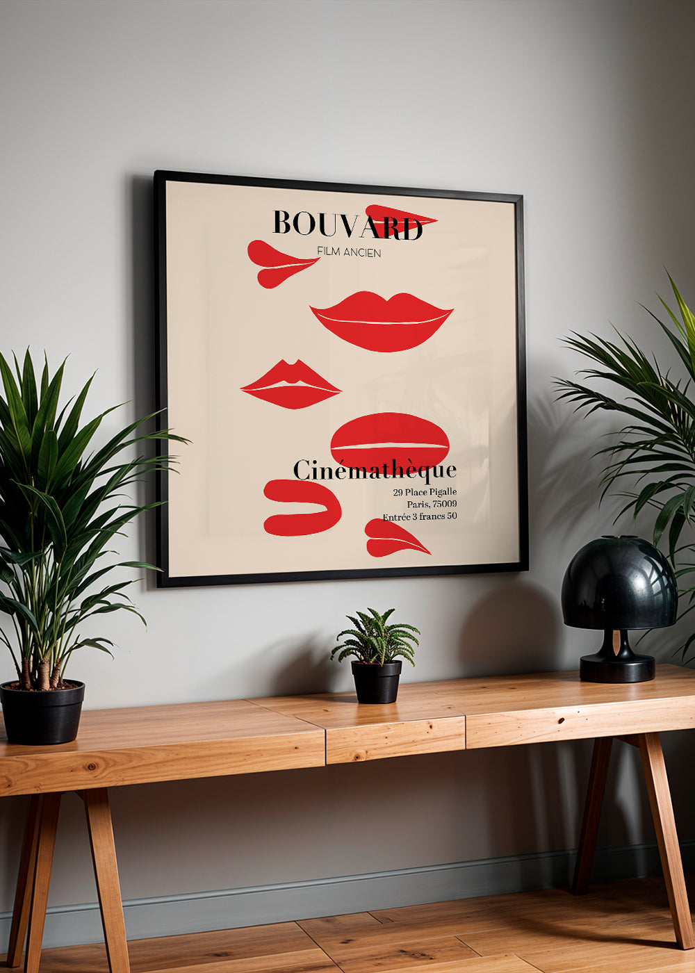 Vintage plakat med røde læber