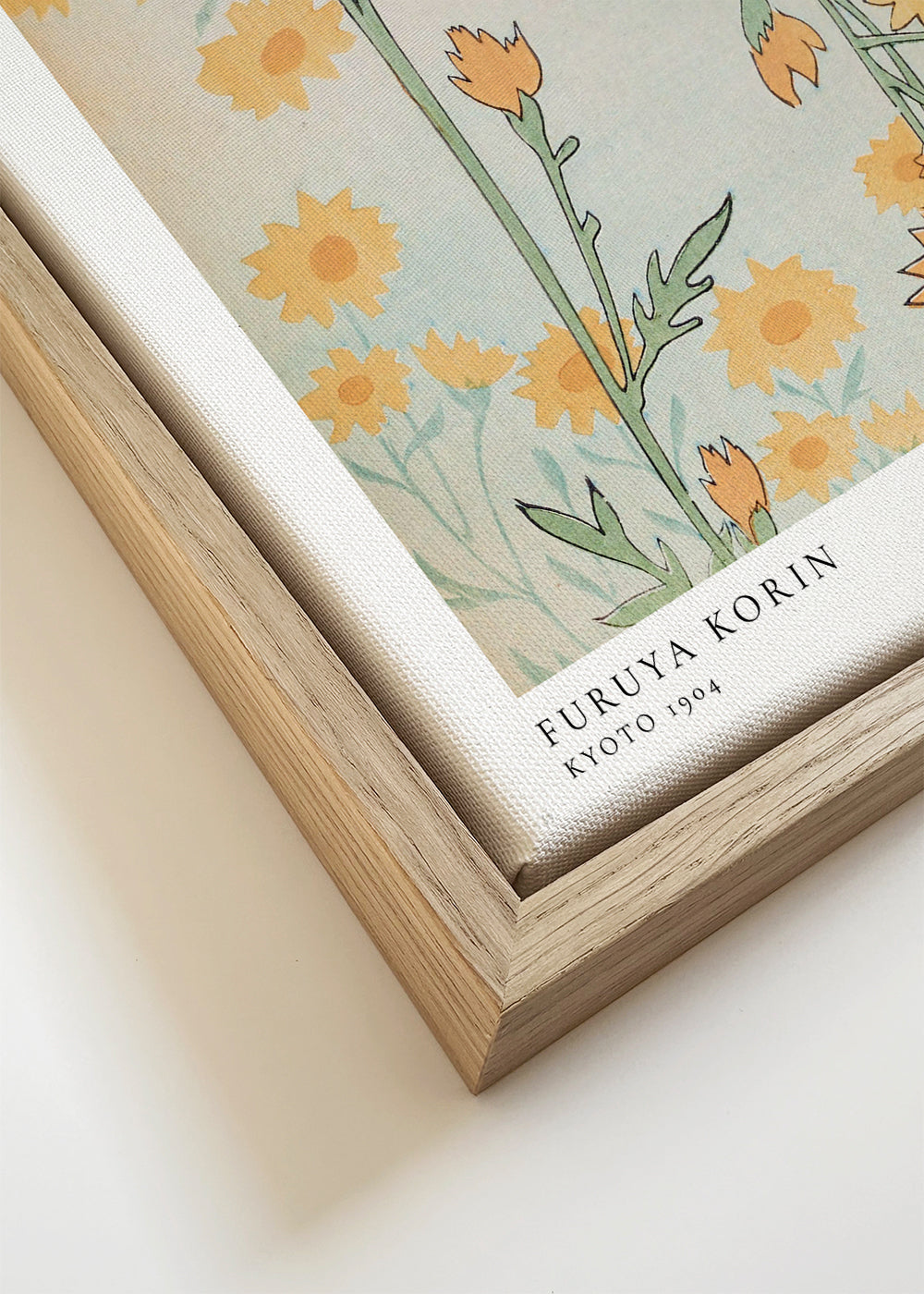 Botanisk plakat Korin: stiliserede japanske blomster