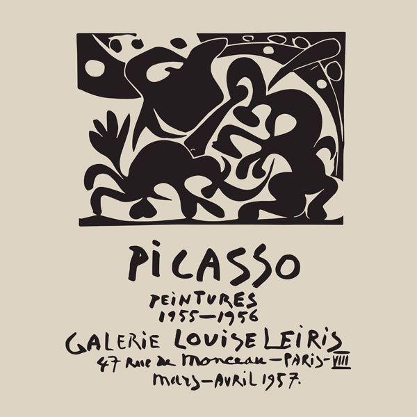 Vintage plakat Picasso sort og beige