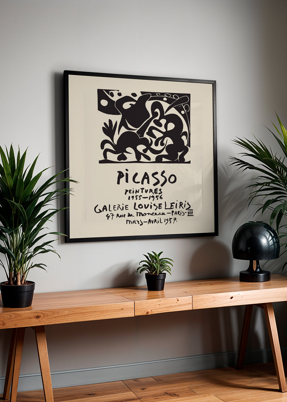 Vintage plakat Picasso sort og beige