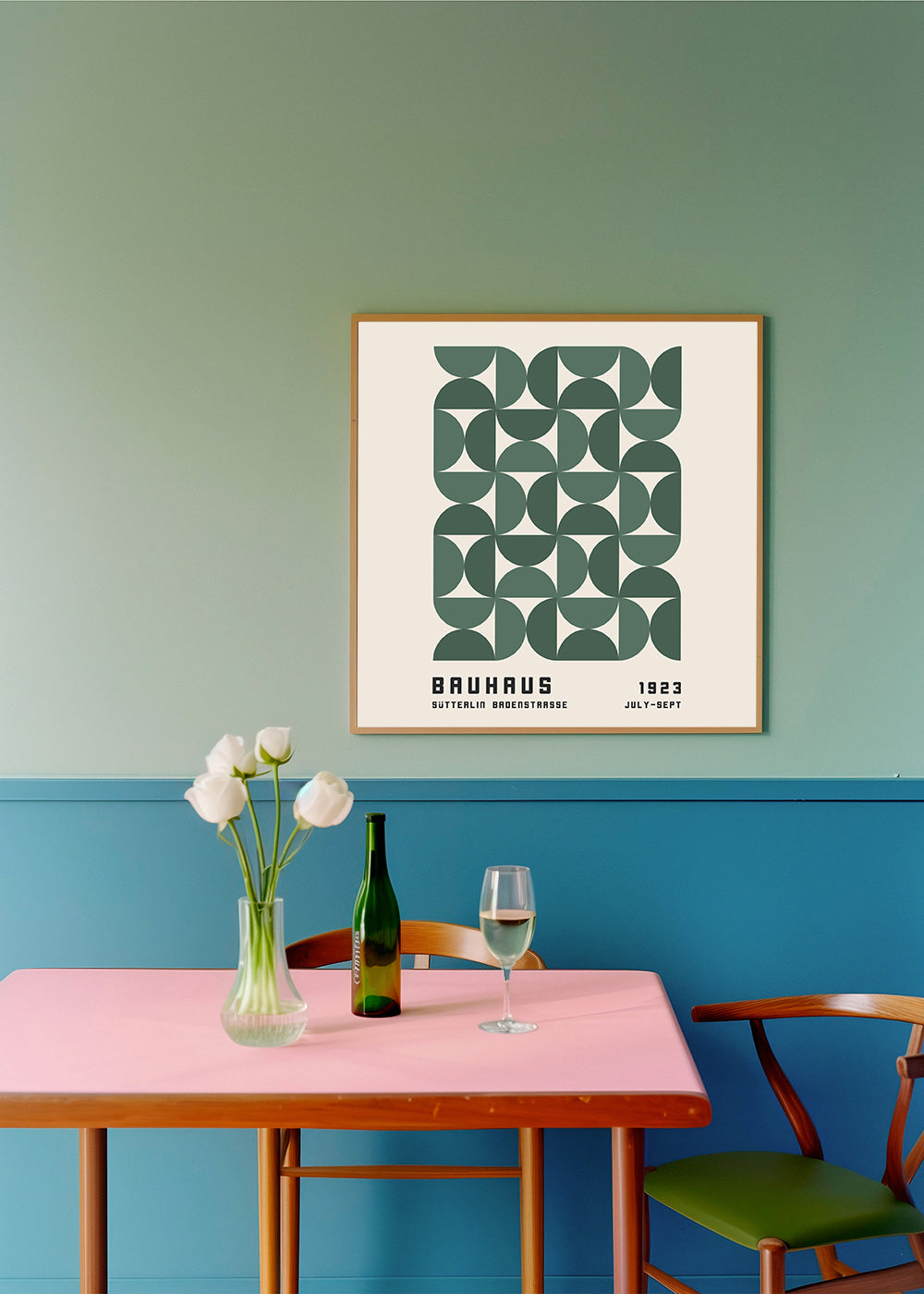 Geometrisk plakat Bauhaus grøn 1923