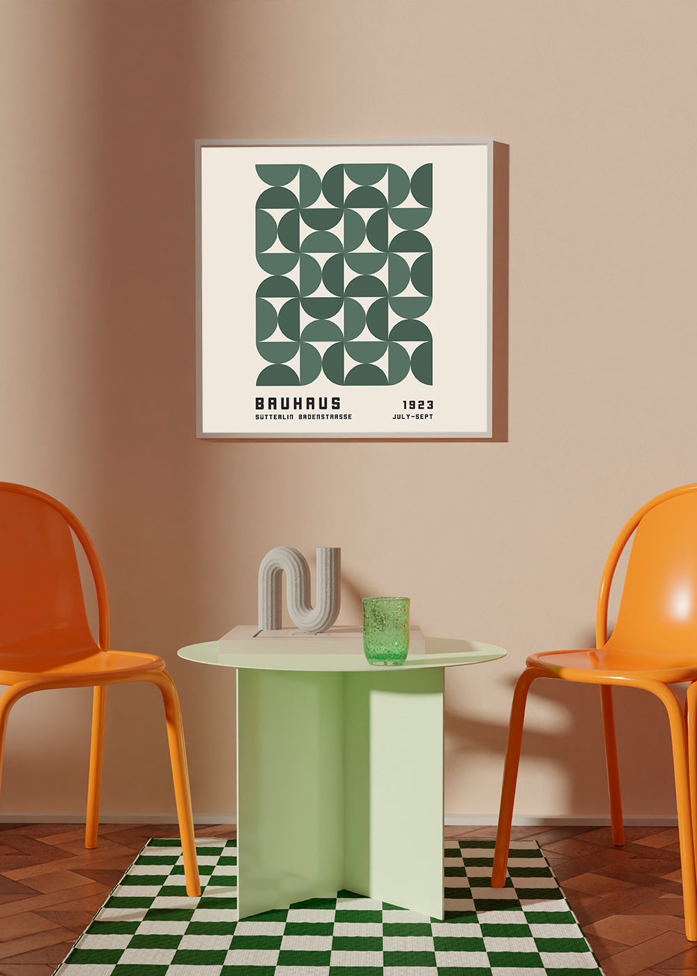 Geometrisk plakat Bauhaus grøn 1923