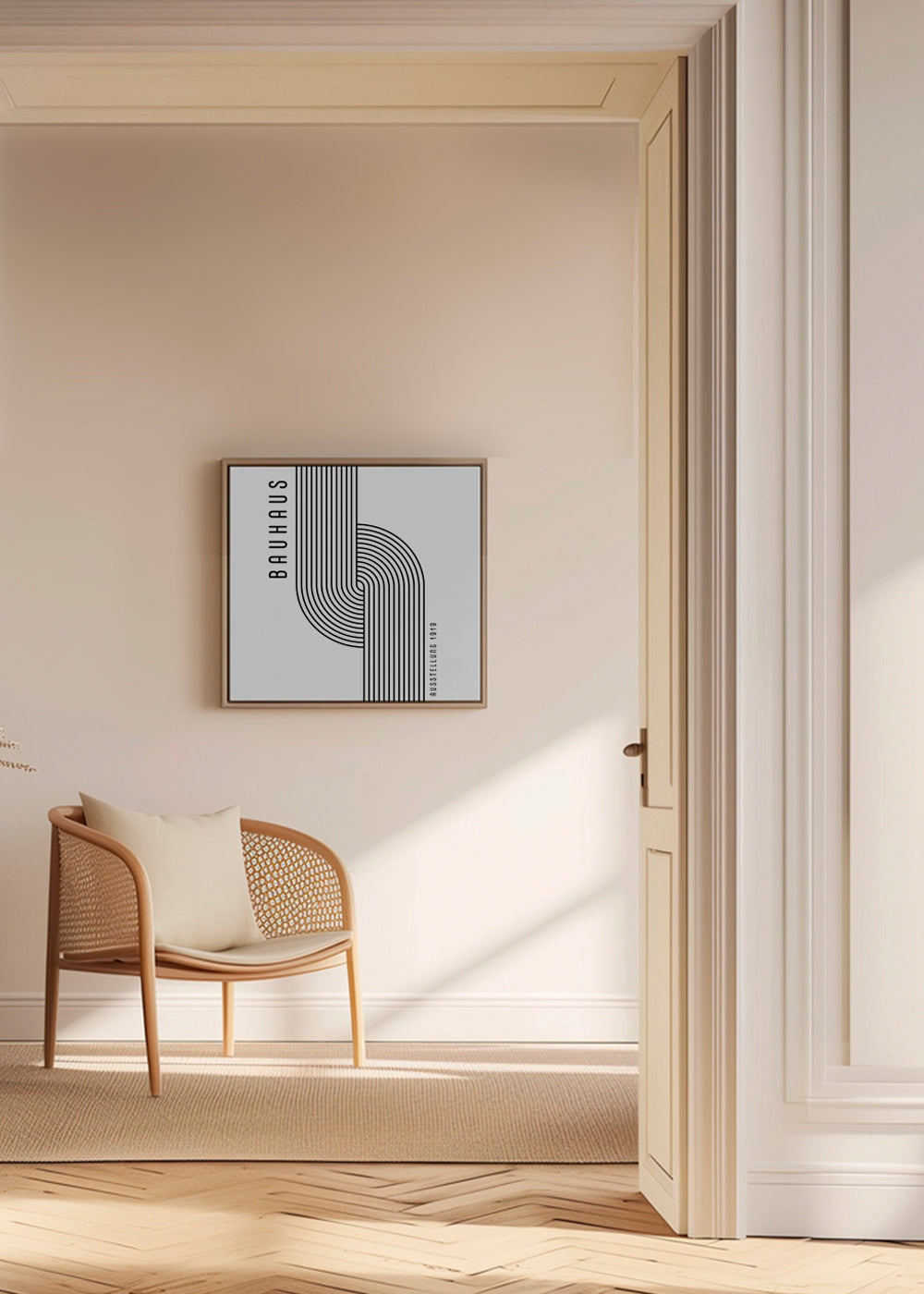 Geometrisk plakat Bauhaus bøjede linjer