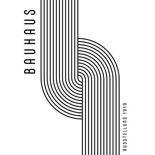Geometrisk plakat Bauhaus bøjede linjer