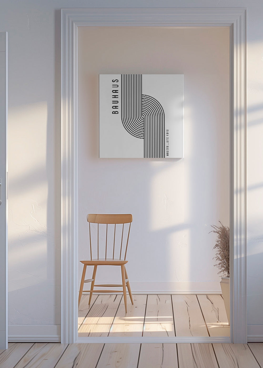 Geometrisk plakat Bauhaus bøjede linjer