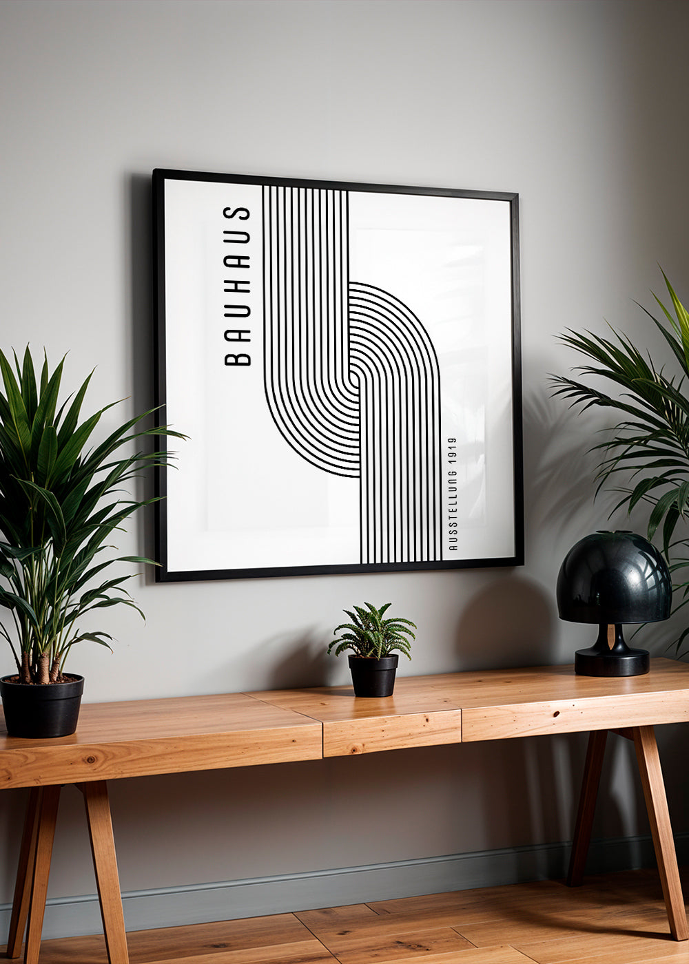 Geometrisk plakat Bauhaus bøjede linjer