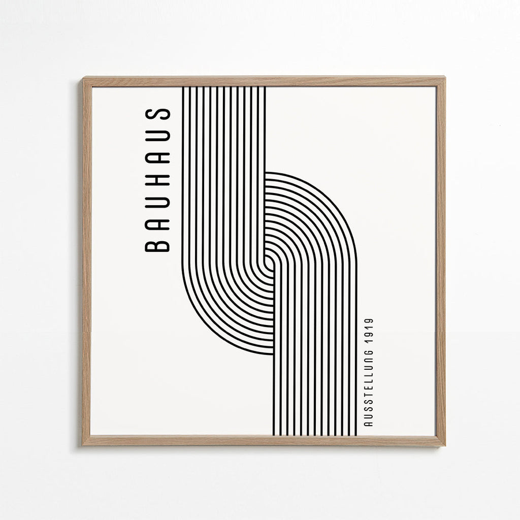 Geometrisk plakat Bauhaus bøjede linjer