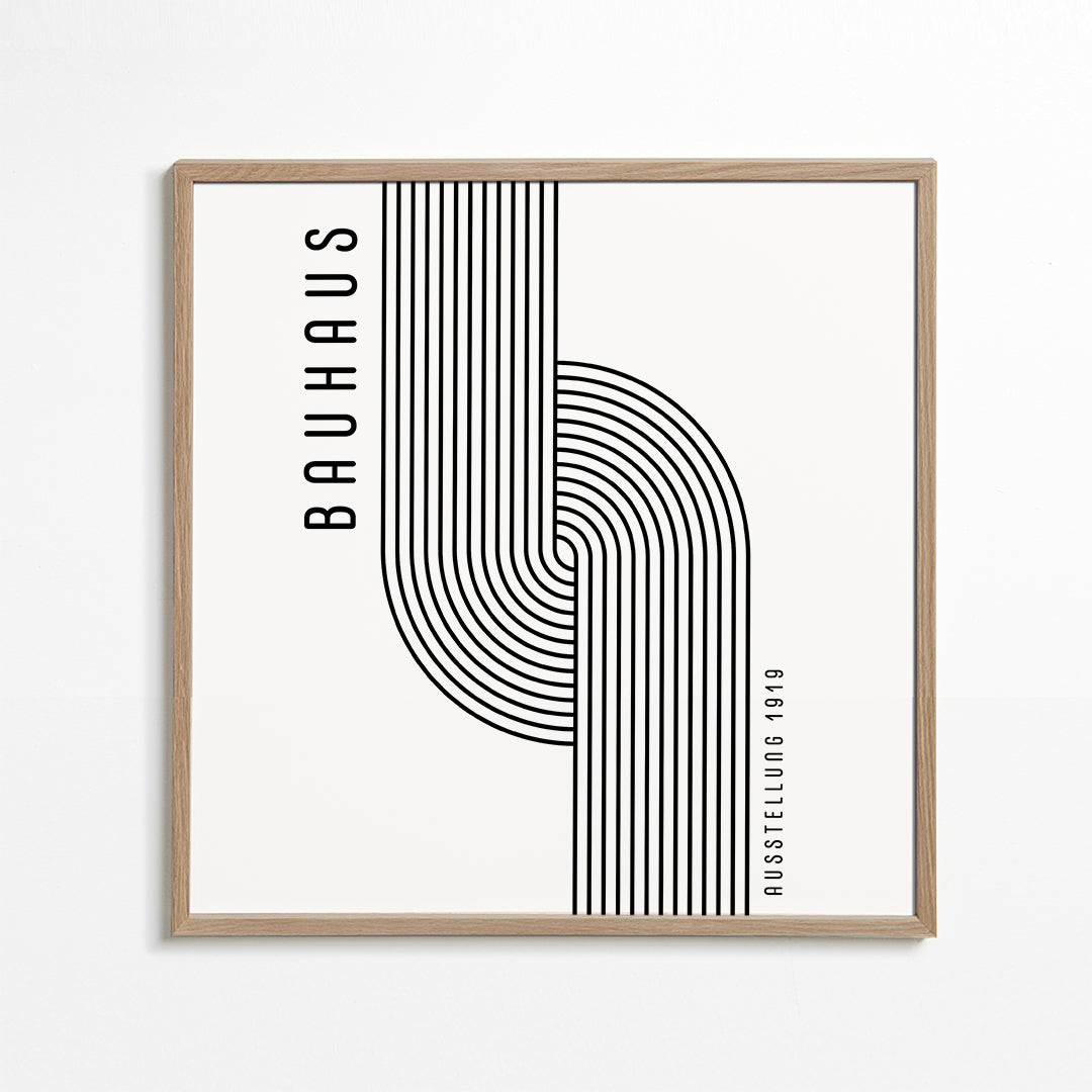 Geometrisk plakat Bauhaus bøjede linjer