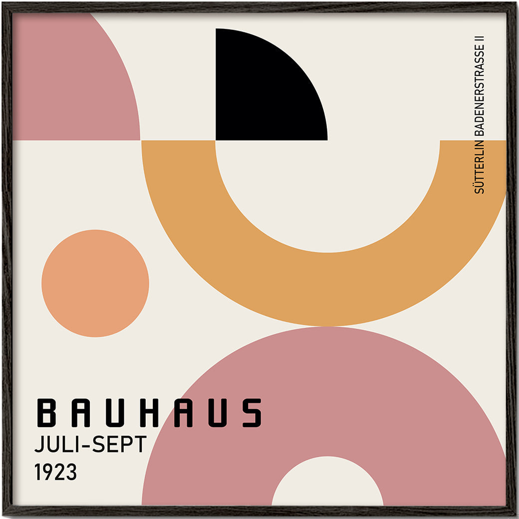 Geometrisk Bauhaus-plakat med cirkulære former