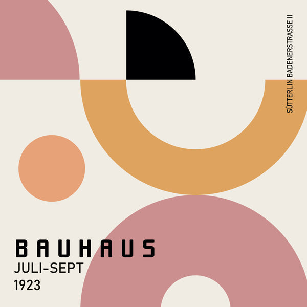 Geometrisk Bauhaus-plakat med cirkulære former