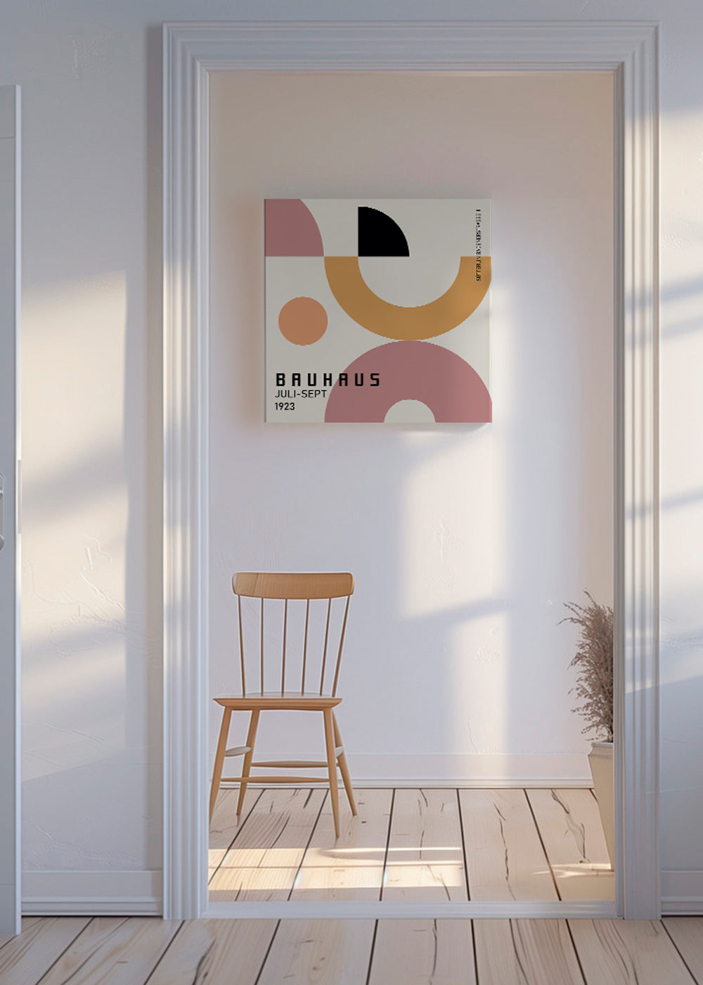 Geometrisk Bauhaus-plakat med cirkulære former