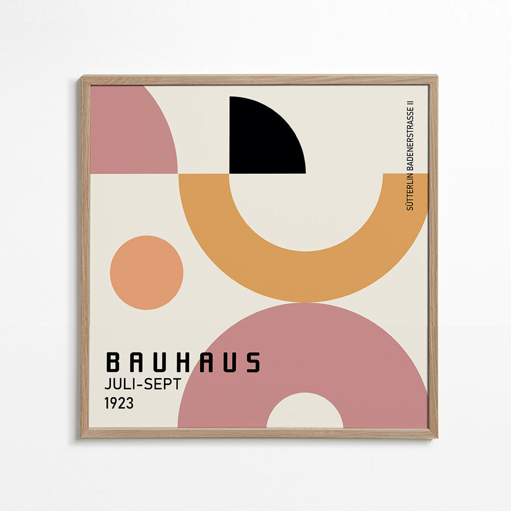 Geometrisk Bauhaus-plakat med cirkulære former