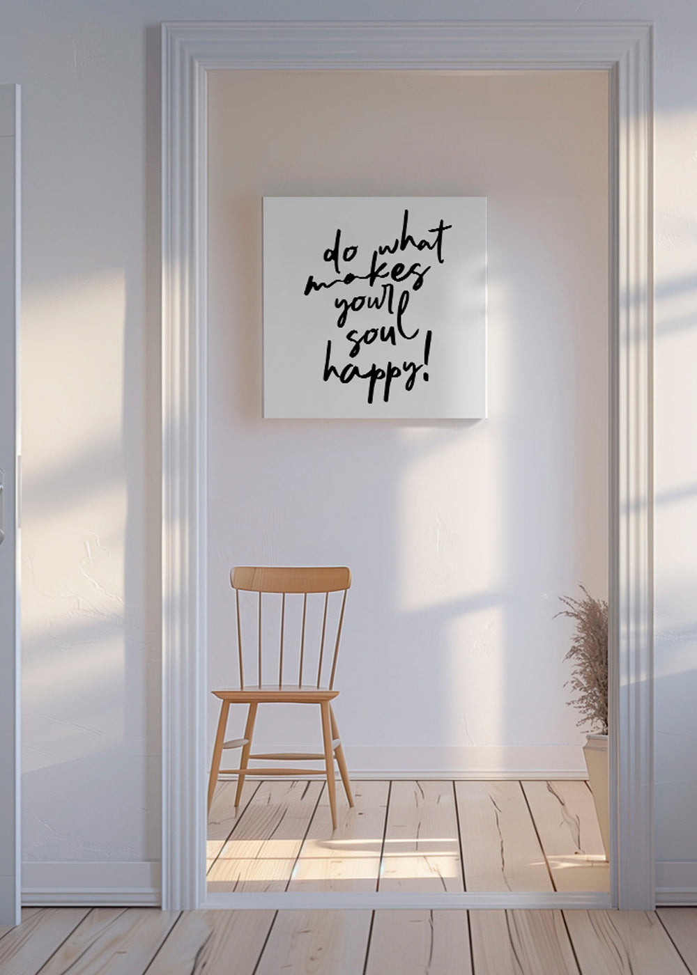 Minimalistisk plakat med håndskrevet citat