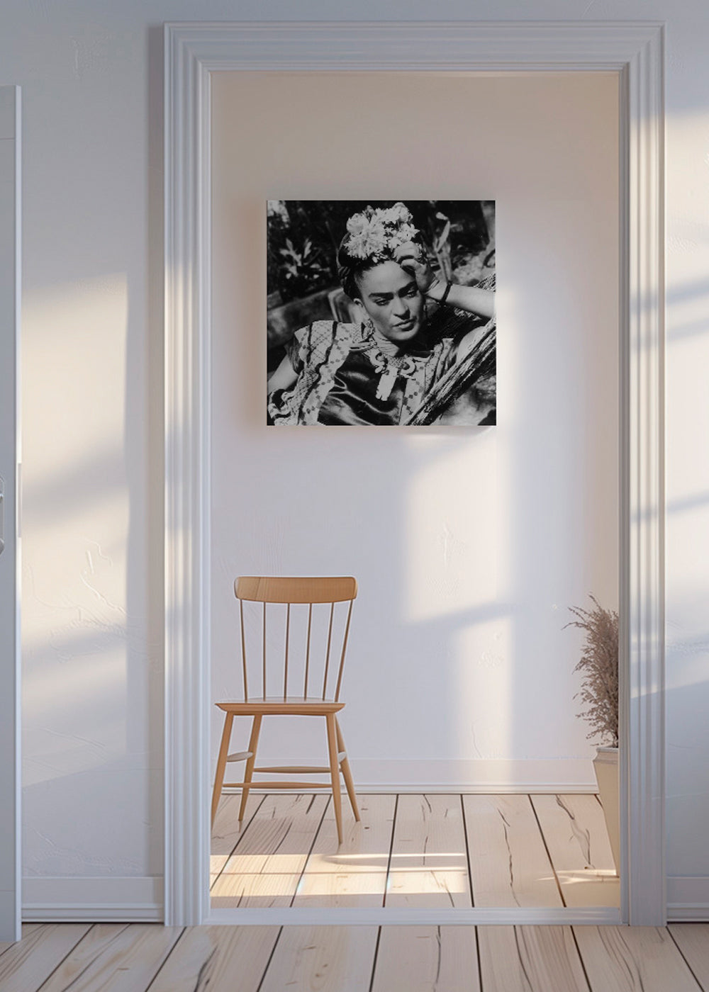 Vintage portrætfotografi med blomster