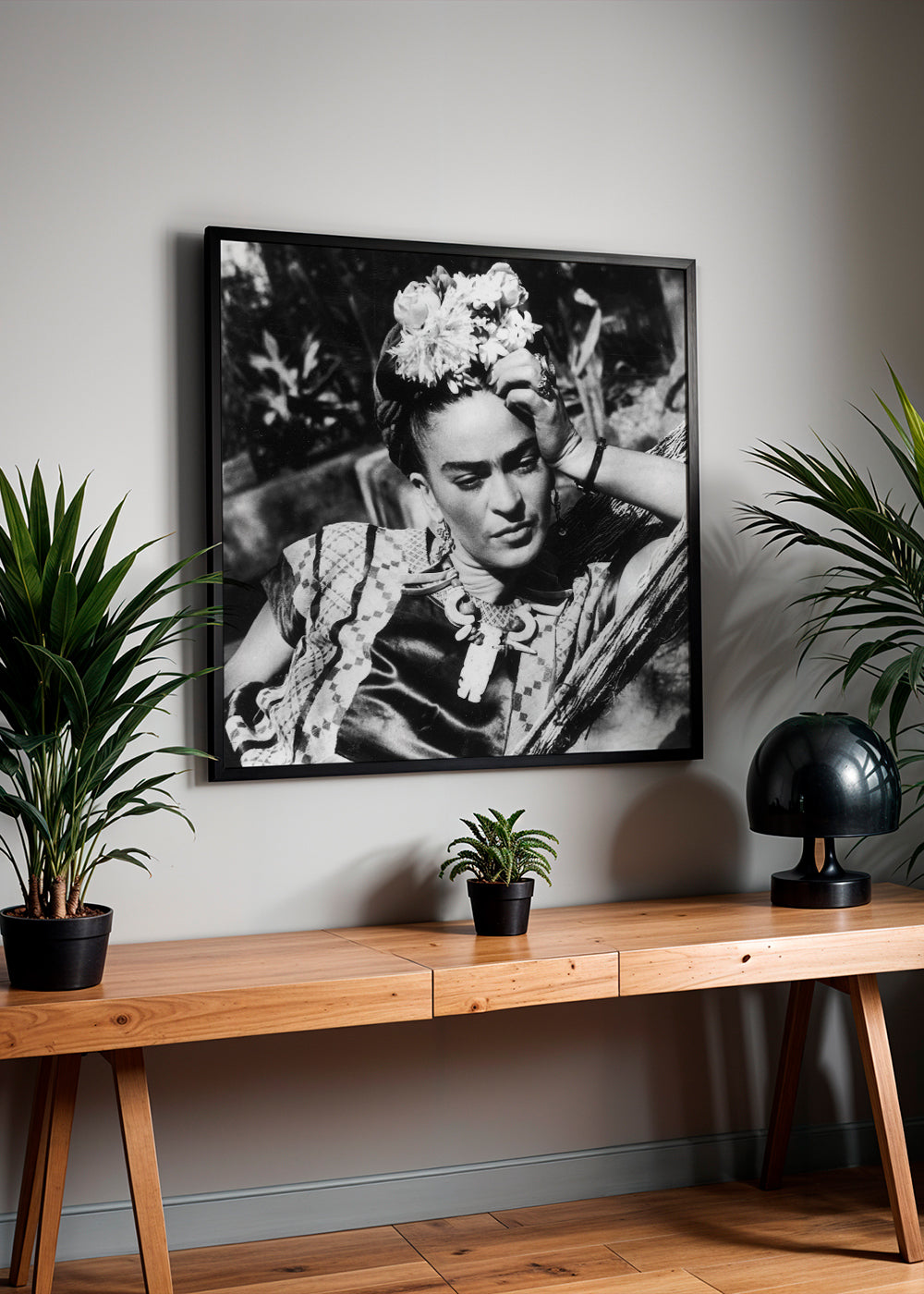 Vintage portrætfotografi med blomster