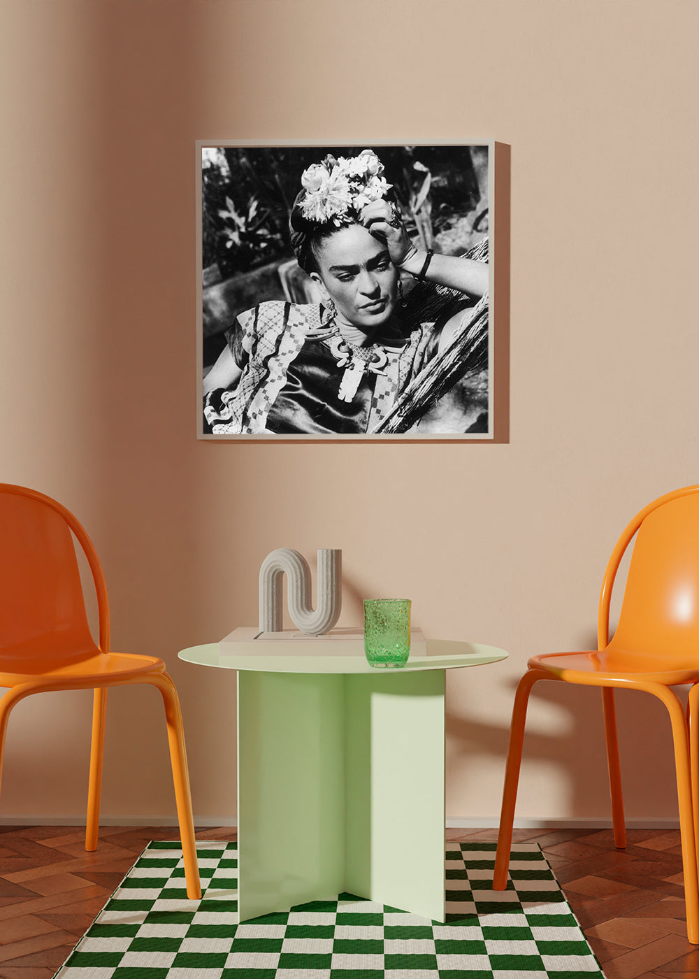 Vintage portrætfotografi med blomster