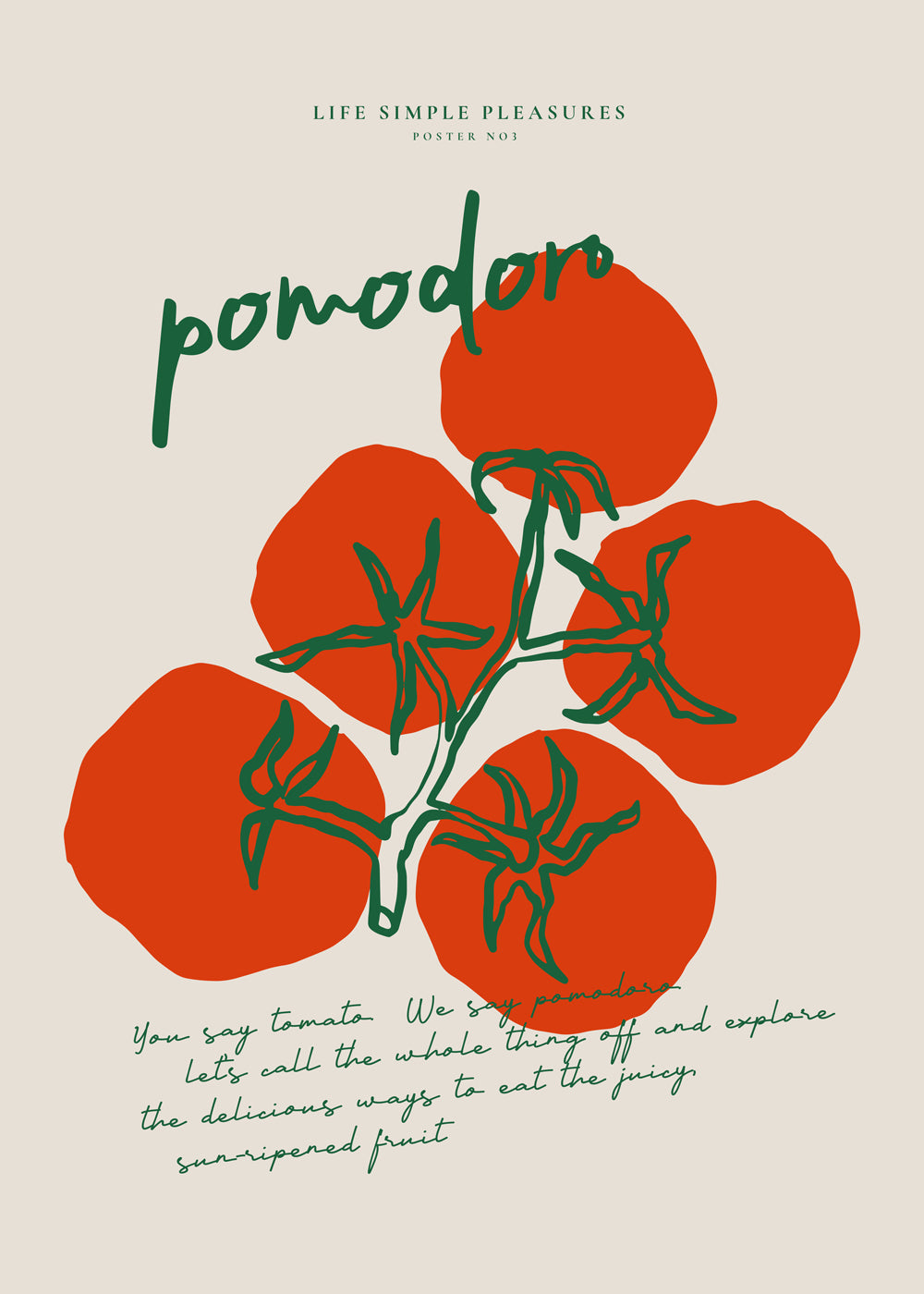 Køkkenkunst Pomodoro illustrerede tomater