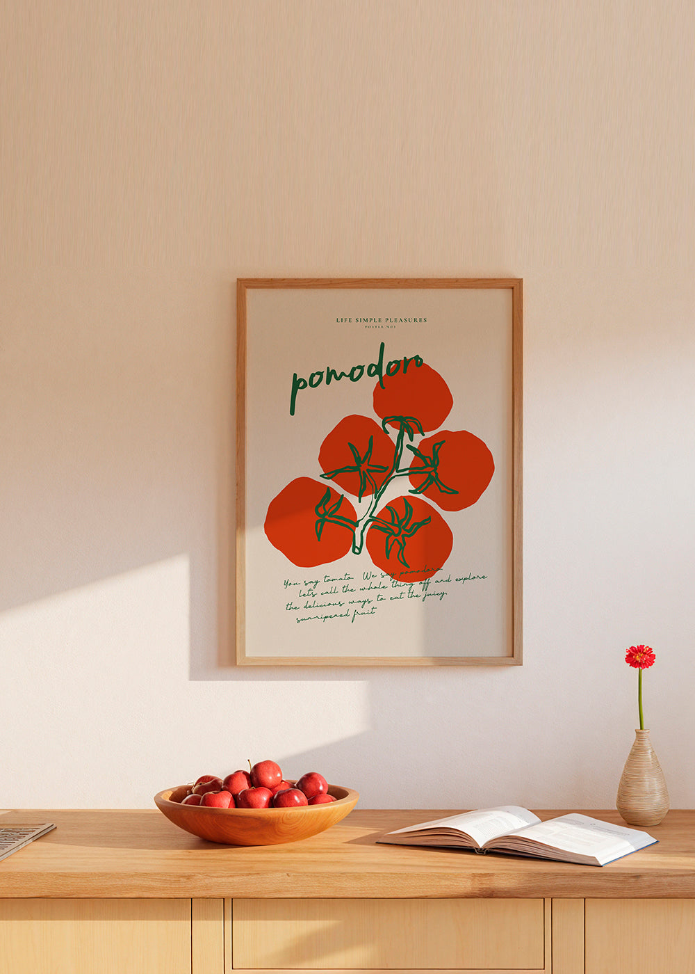 Køkkenkunst Pomodoro illustrerede tomater