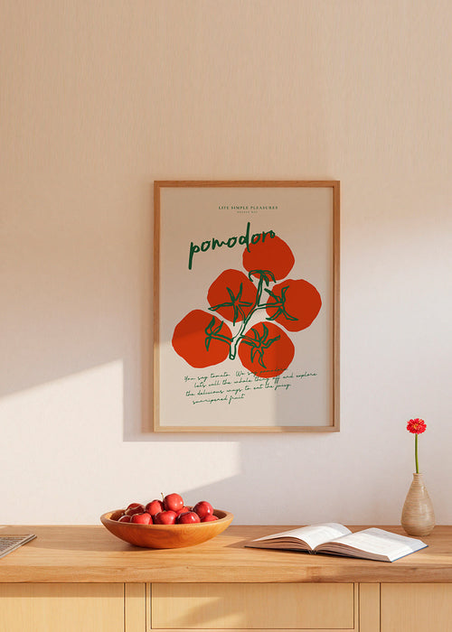 Køkkenkunst Pomodoro illustrerede tomater