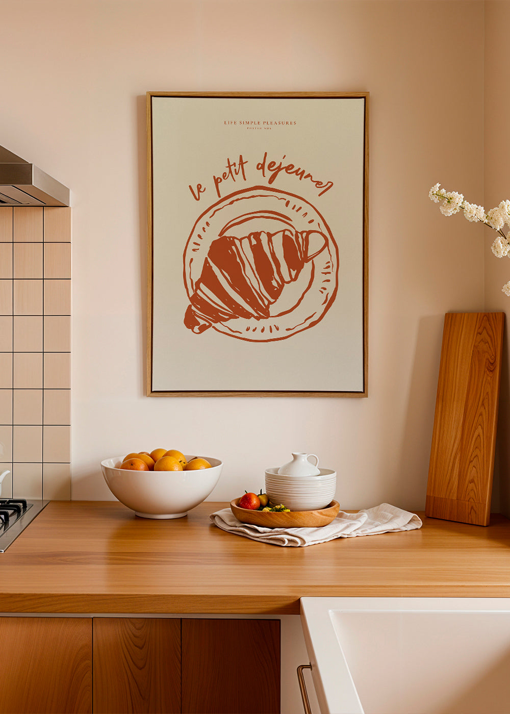Køkkenkunst croissant illustration terracotta