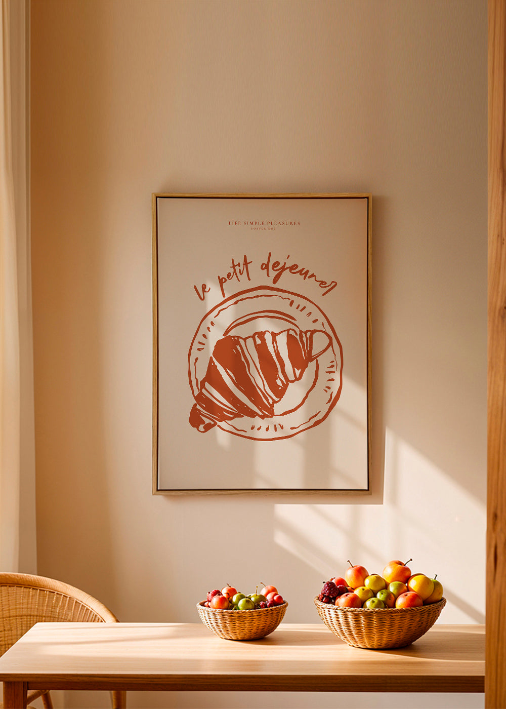 Køkkenkunst croissant illustration terracotta
