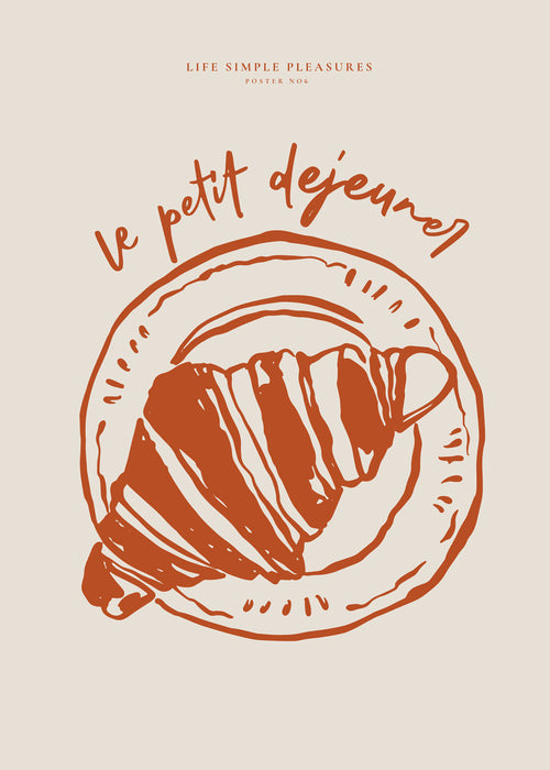 Køkkenkunst croissant illustration terracotta