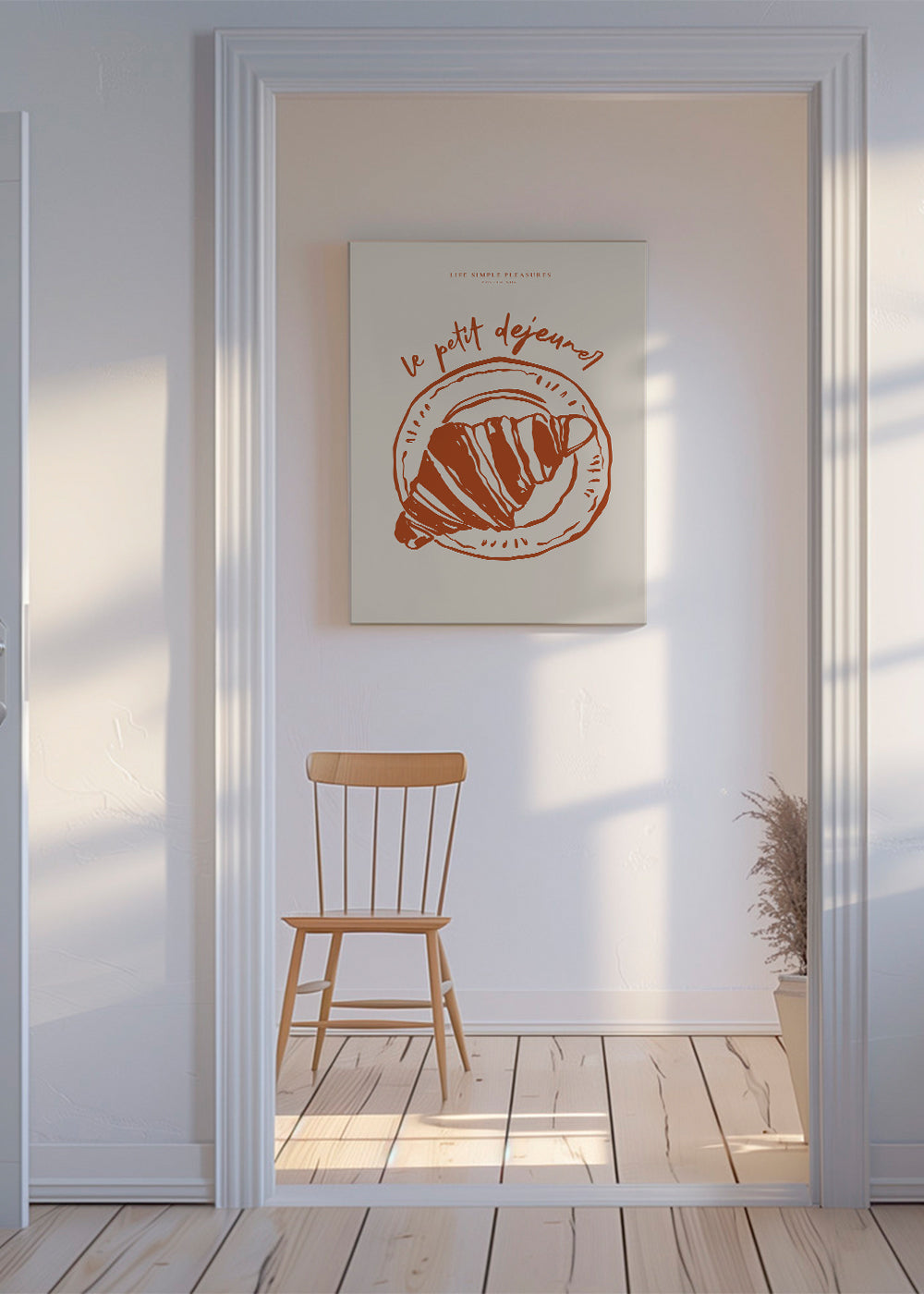Køkkenkunst croissant illustration terracotta