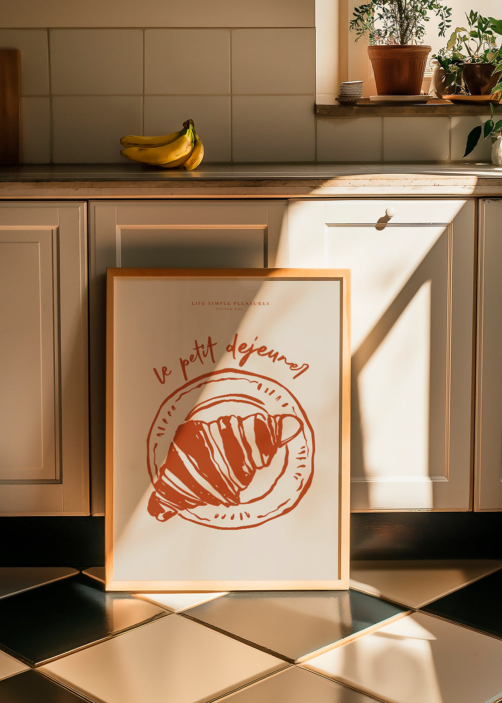 Køkkenkunst croissant illustration terracotta