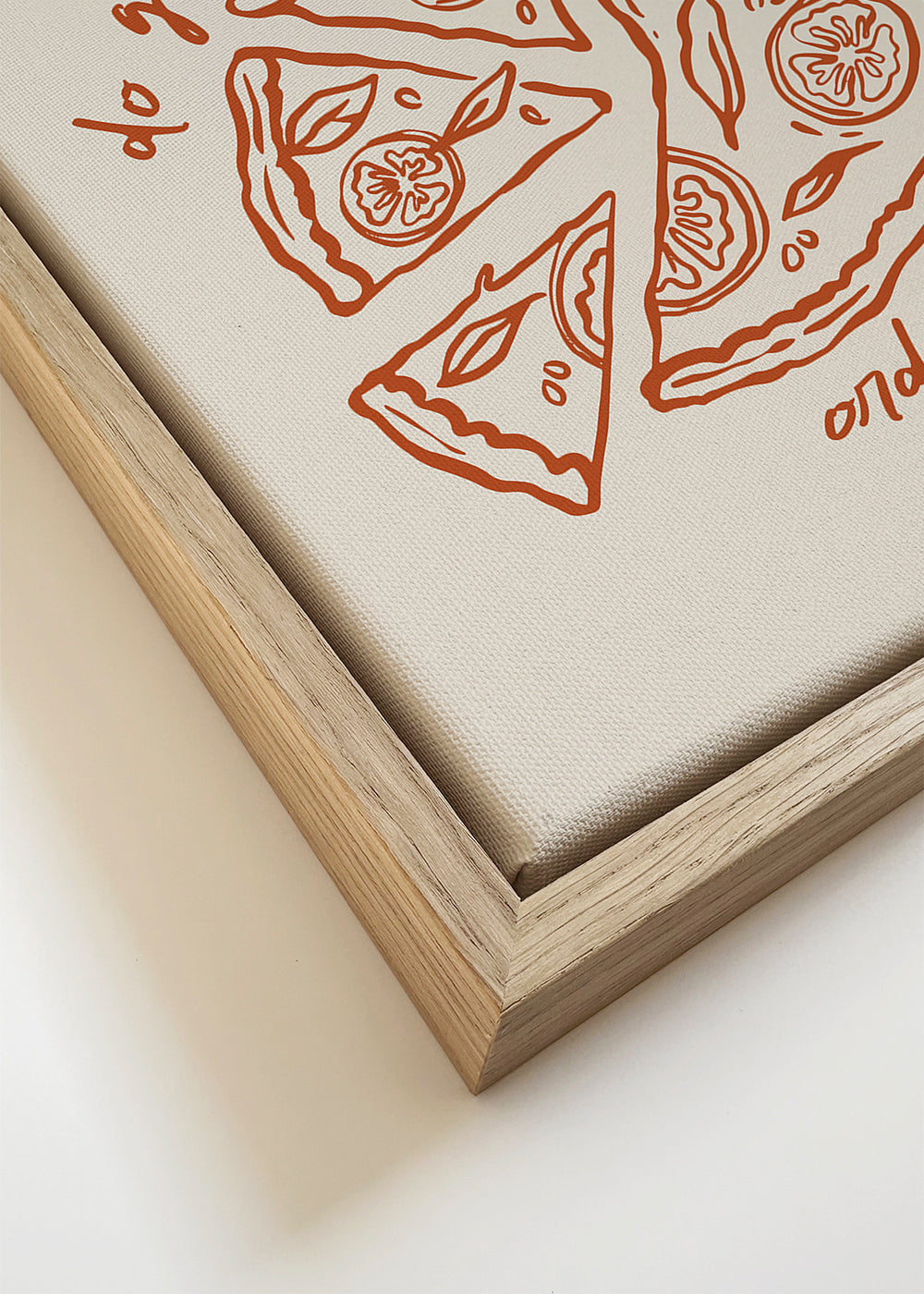 Køkkenkunst med minimalistisk pizzaillustration