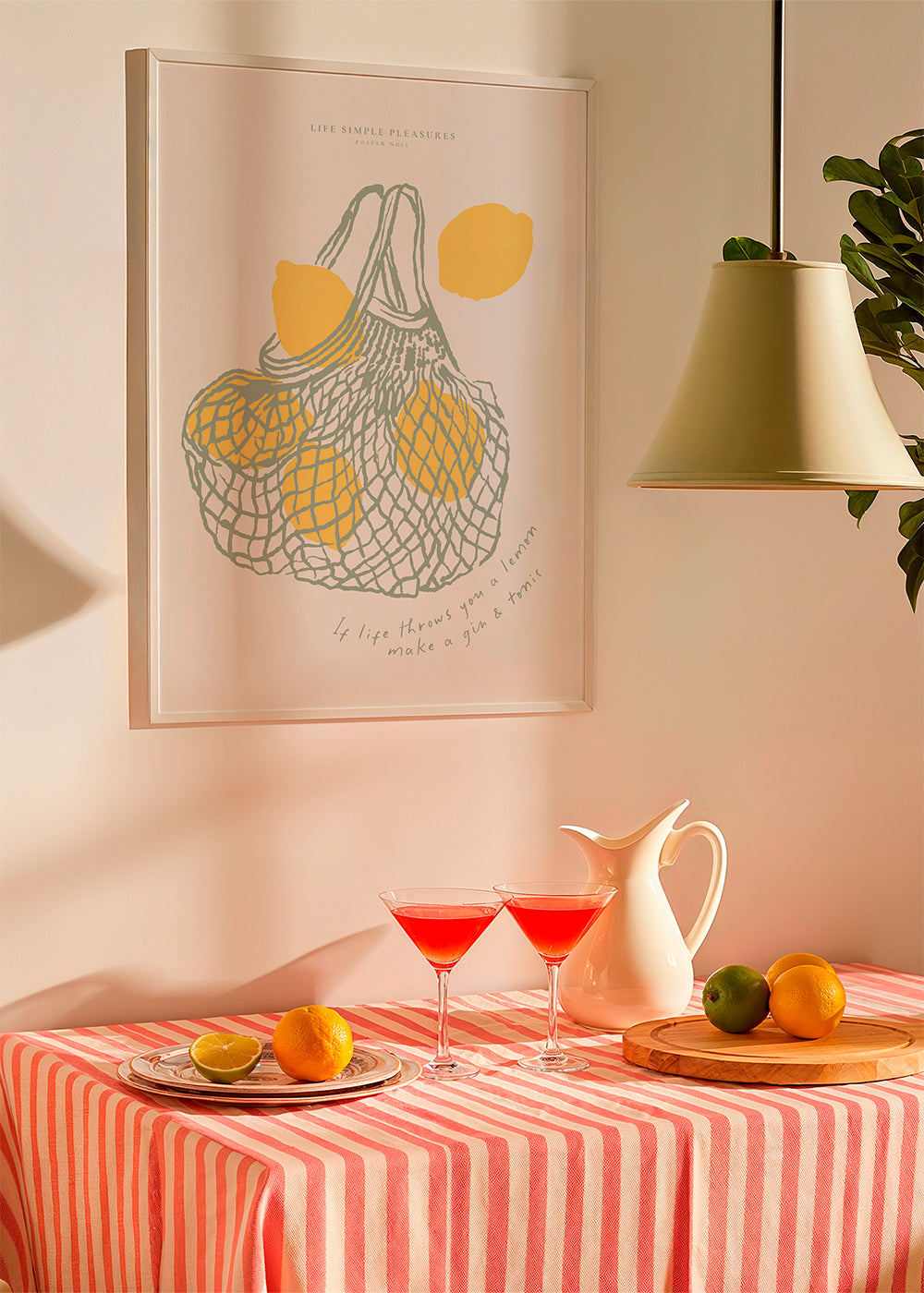Køkkenkunst med citroner i net