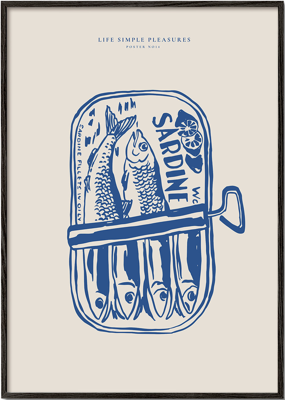 Køkkenkunst Illustrerede sardiner i dåse