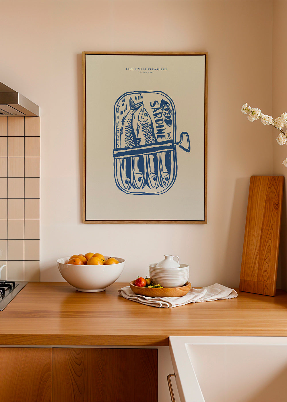 Køkkenkunst Illustrerede sardiner i dåse