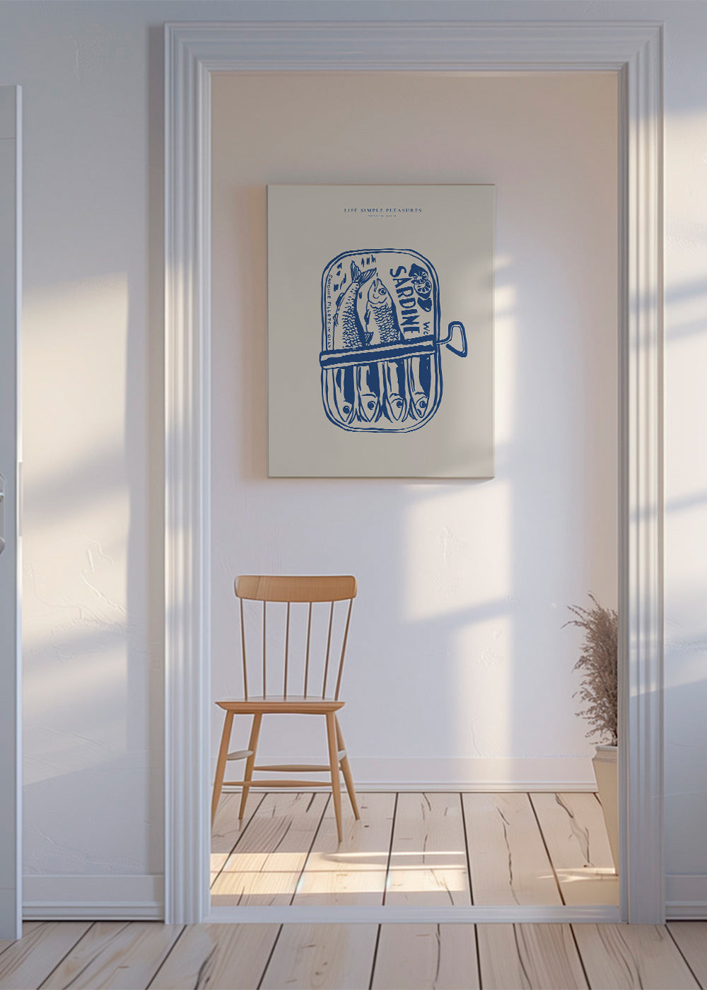 Køkkenkunst Illustrerede sardiner i dåse