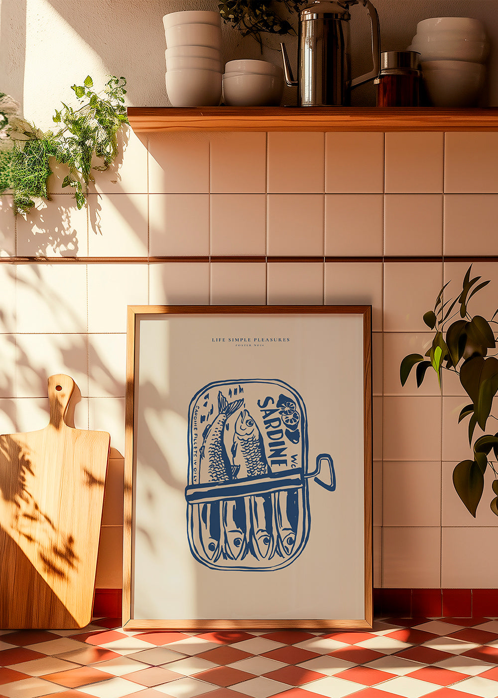 Køkkenkunst Illustrerede sardiner i dåse