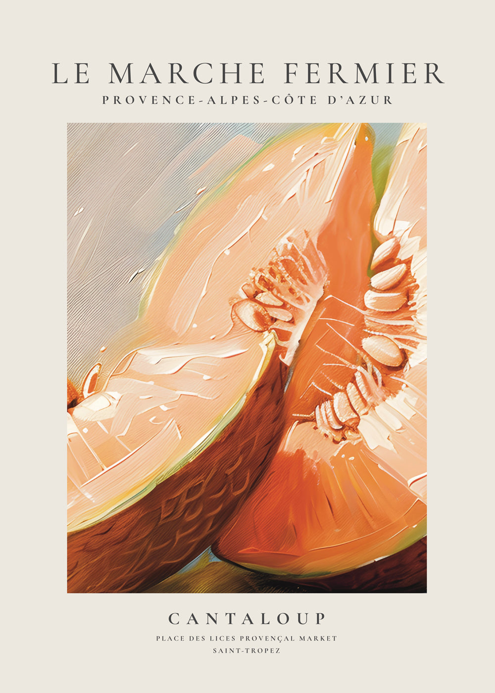Køkkenkunst: Cantaloup markedsillustration